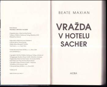 Beate Maxian: Vražda v hotelu Sacher