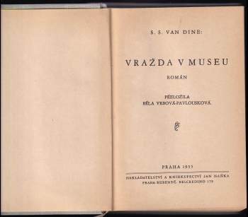 S. S. van Dine: Vražda v museu