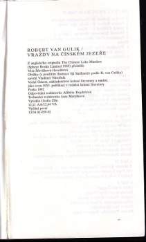 Robert van Gulik: Vraždy na čínském jezeře