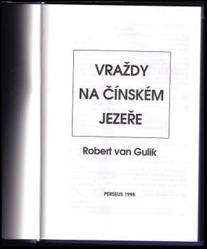 Robert van Gulik: Vraždy na čínském jezeře
