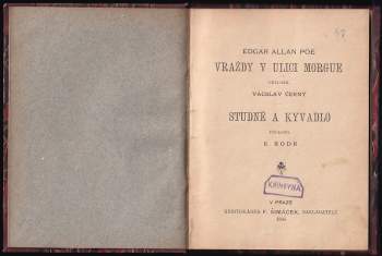 Edgar Allan Poe: Vraždy v ulici Morgue ; Studně a kyvadlo