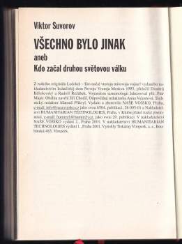 Viktor Andrejevič Suvorov: Všechno bylo jinak, aneb, Kdo začal druhou světovou válku