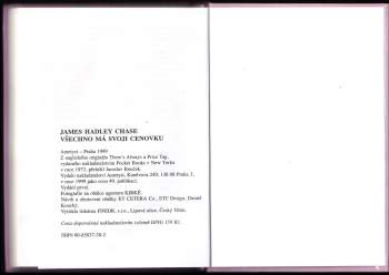 James Hadley Chase: Všechno má svoji cenovku