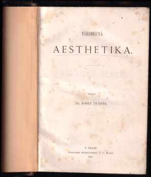 Josef Durdík: Všeobecná aesthetika
