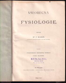 František Mareš: Všeobecná fysiologie