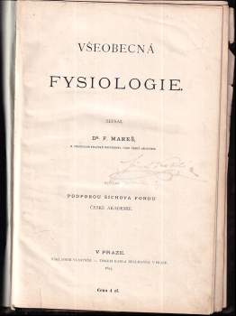 František Mareš: Všeobecná fysiologie