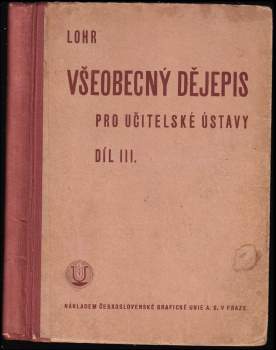 Všeobecný dějepis pro učitelské ústavy