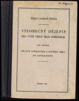 Všeobecný dějepis pro vyšší třídy škol středních