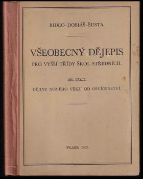 Všeobecný dějepis pro vyšší třídy škol středních