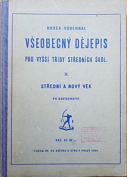 Všeobecný dějepis pro vyšší třídy středních škol