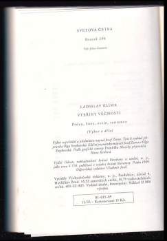 Ladislav Klíma: Vteřiny věčnosti