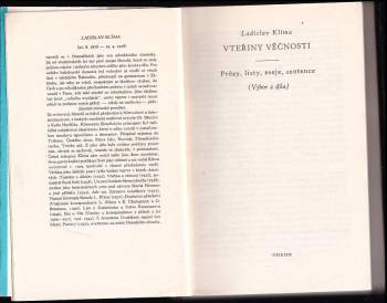 Ladislav Klíma: Vteřiny věčnosti