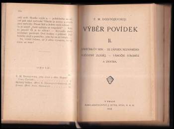 Fedor Michajlovič Dostojevskij: Výběr povídek