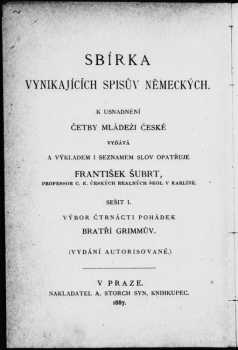 Jacob Ludwig Karl Grimm: Výbor čtrnácti pohádek bratří Grimmův