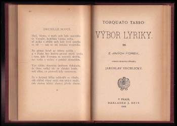 Torquato Tasso: Výbor lyriky