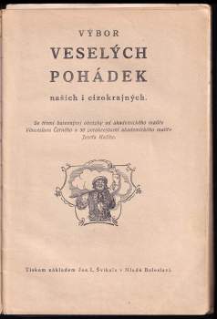 Výbor veselých pohádek našich i cizokrajných