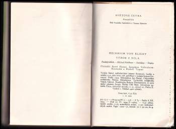 Heinrich von Kleist: Výbor z díla