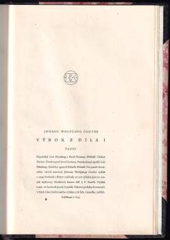 Johann Wolfgang von Goethe: Výbor z díla