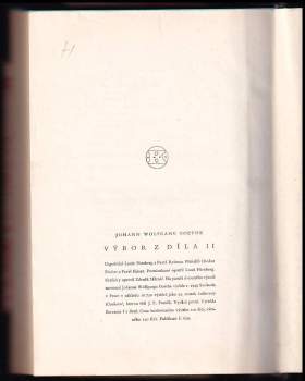Johann Wolfgang von Goethe: Výbor z díla