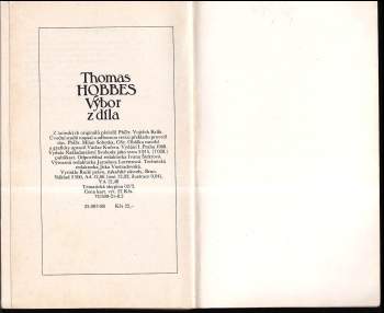 Thomas Hobbes: Výbor z díla