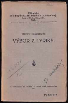 Andrej Sládkovič: Výbor z lyriky