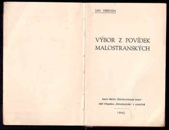 Jan Neruda: Výbor z Povídek malostranských