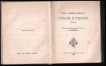 Percy Bysshe Shelley: Výbor z prósy
