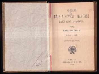 Karel Jaromír Erben: Vybrané báje a pověsti národní jiných větví slovanských