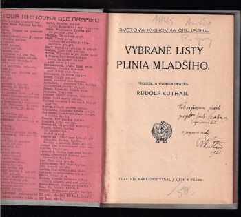 Plinius: Vybrané listy Plinia mladšího
