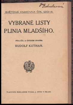 Plinius: Vybrané listy Plinia mladšího