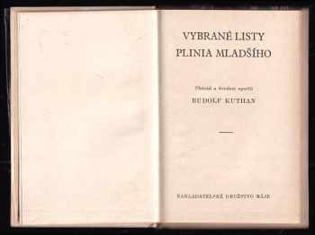 Plinius: Vybrané listy Plinia Mladšího