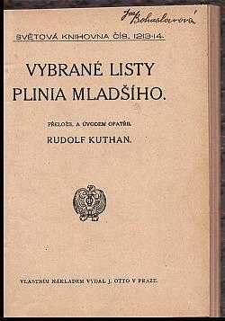 Plinius: Vybrané listy Plinia Mladšího