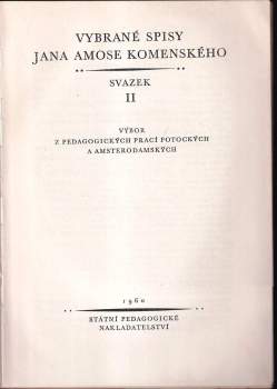 Jan Amos Komenský: Vybrané spisy