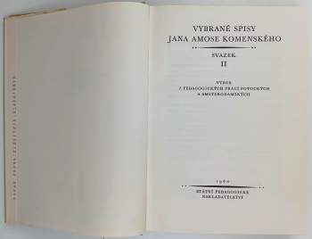 Jan Amos Komenský: Vybrané spisy Jana Amose Komenského