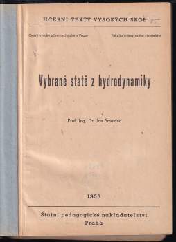 Jan Smetana: Vybrané statě z hydrodynamiky