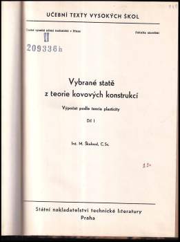 Miroslav Škaloud: Vybrané statě z teorie kovových konstrukcí