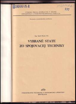 Karol Blunár: Vybrané state zo spojovacej techniky