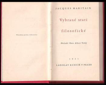 Jacques Maritain: Vybrané stati filosofické
