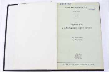Alfred Růžička: Vybrané stati z technologických projektů výrobků : určeno pro posl fak. strojní.