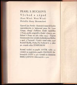 Pearl S Buck: Východ a západ