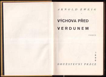 Arnold Zweig: Výchova před Verdunem