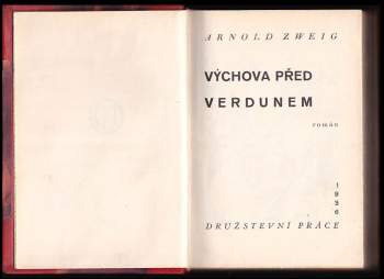 Arnold Zweig: Výchova před Verdunem
