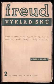 Výklad snů - Sigmund Freud (1937, Julius Albert) - ID: 266031