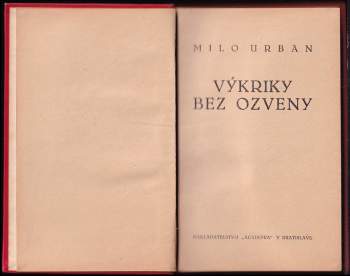 Milo Urban: Výkriky bez ozveny
