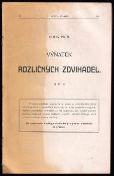 Výňatek rozličných zdvihadel - dodatek II.