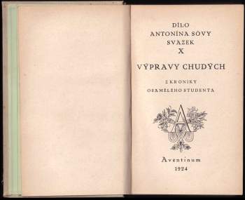 Antonín Sova: Výpravy chudých. Z kroniky osamělého studenta