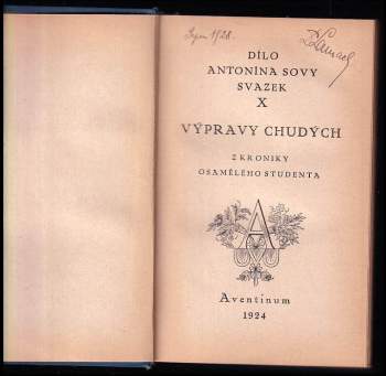 Antonín Sova: Výpravy chudých. Z kroniky osamělého studenta