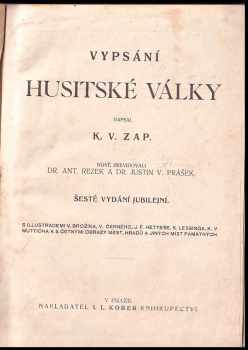 Karel Vladislav Zap: Vypsání husitské války