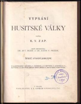 Karel Vladislav Zap: Vypsání husitské války