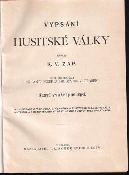 Karel Vladislav Zap: Vypsání husitské války